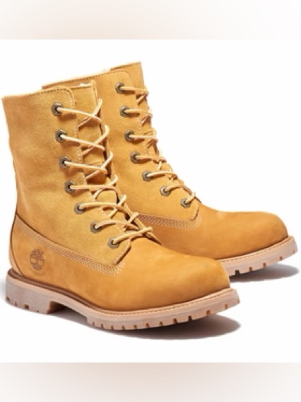 Timberland Teddy Fleece Women`s 8329R Wheat Waterproof Fleece Leather Boot 7.5